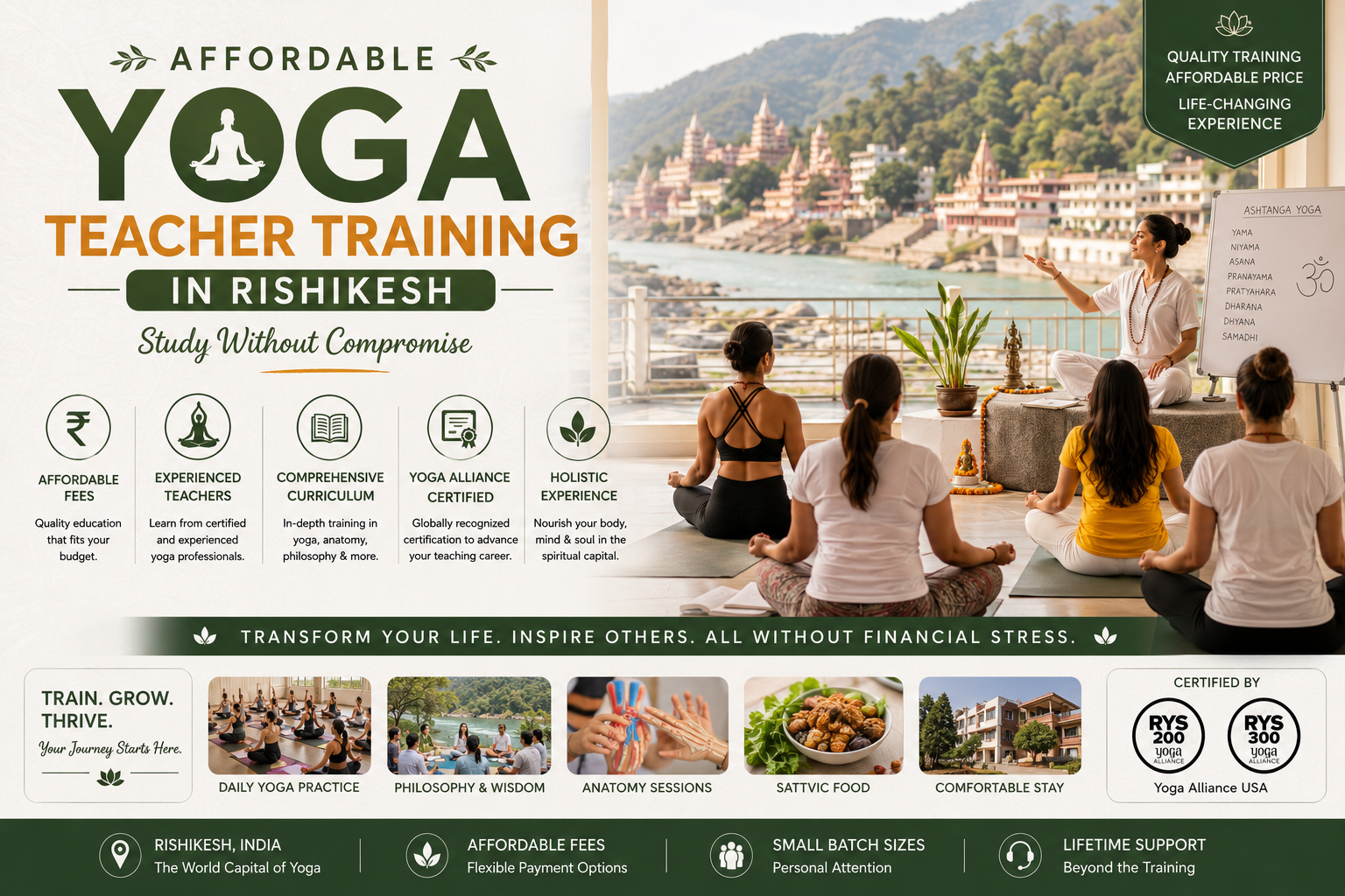 Affordable yoga teacher training in Rishikesh