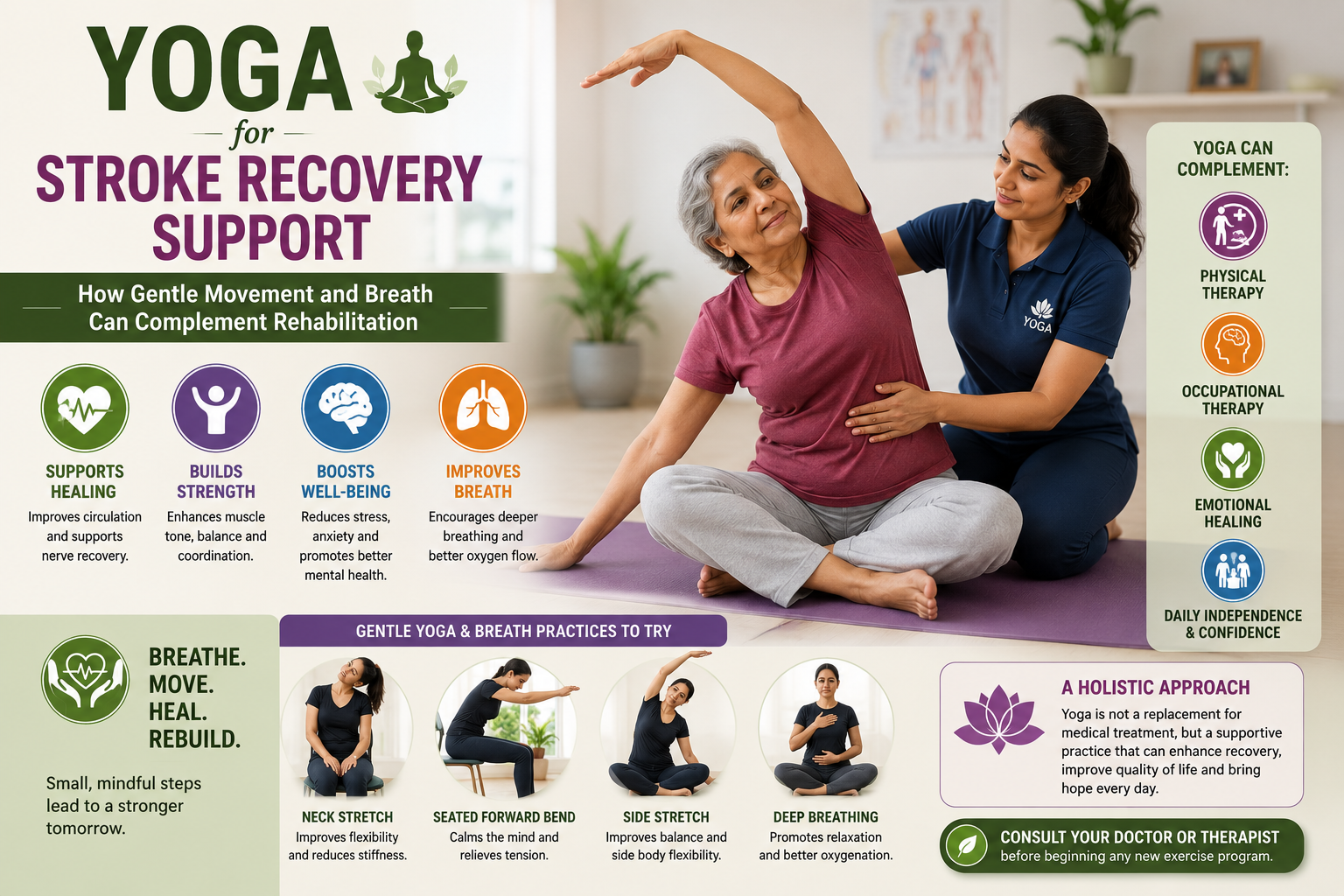 Yoga for Stroke Recovery Support | Gentle Movement & Breath for Rehabilitation
