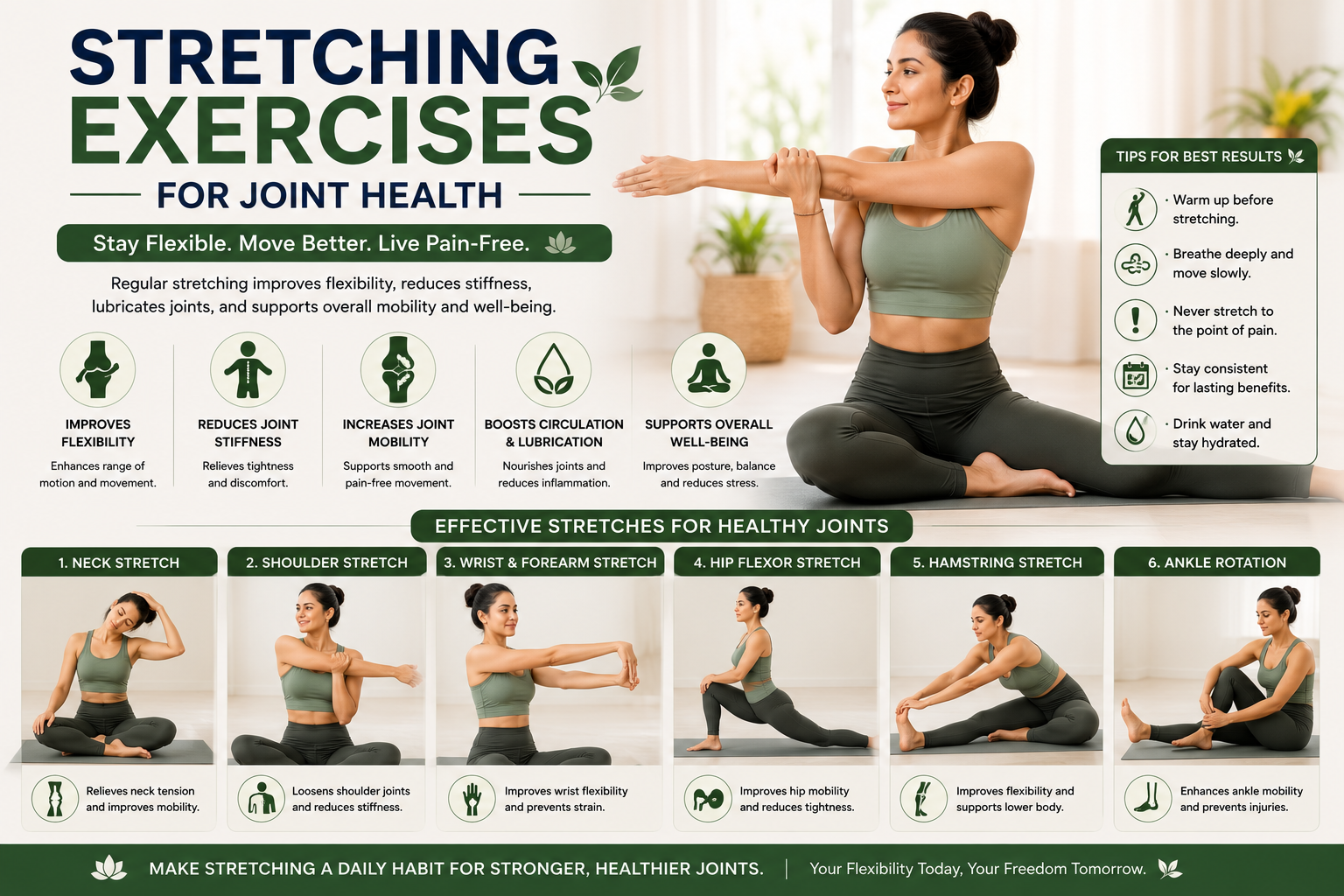 Joint health through daily stretching