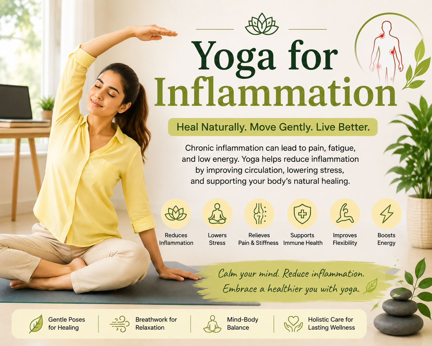 Yoga for Inflammation Wellness Poster