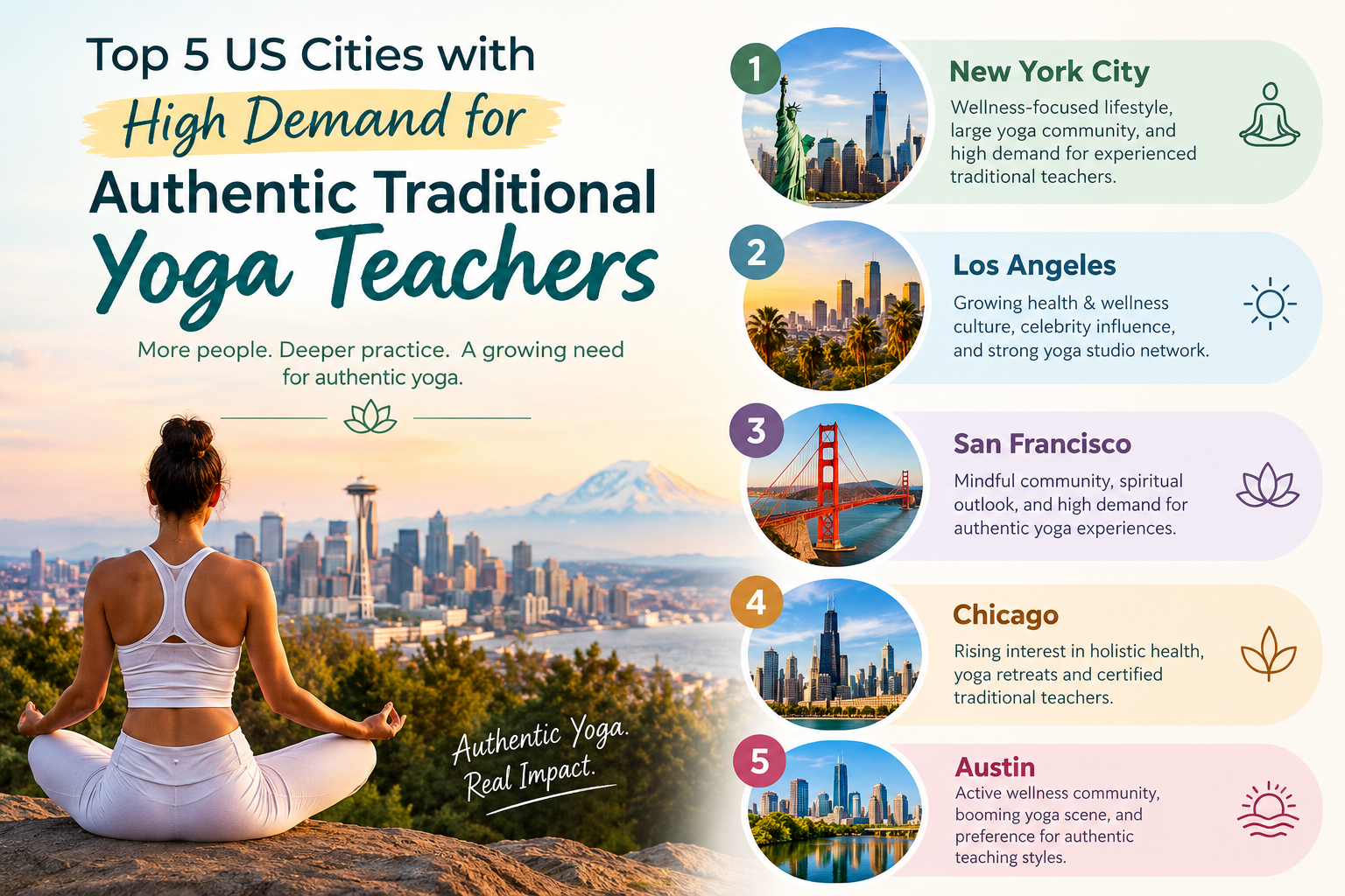 Top 5 US Cities for Traditional Yoga Teachers